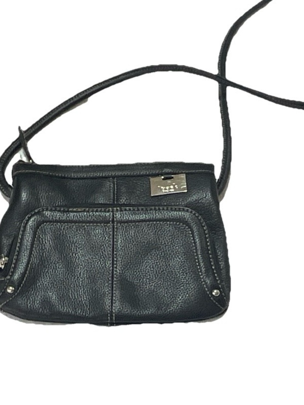 Tignanello dark brown Pebbled Leather Crossbody with Front Pocket